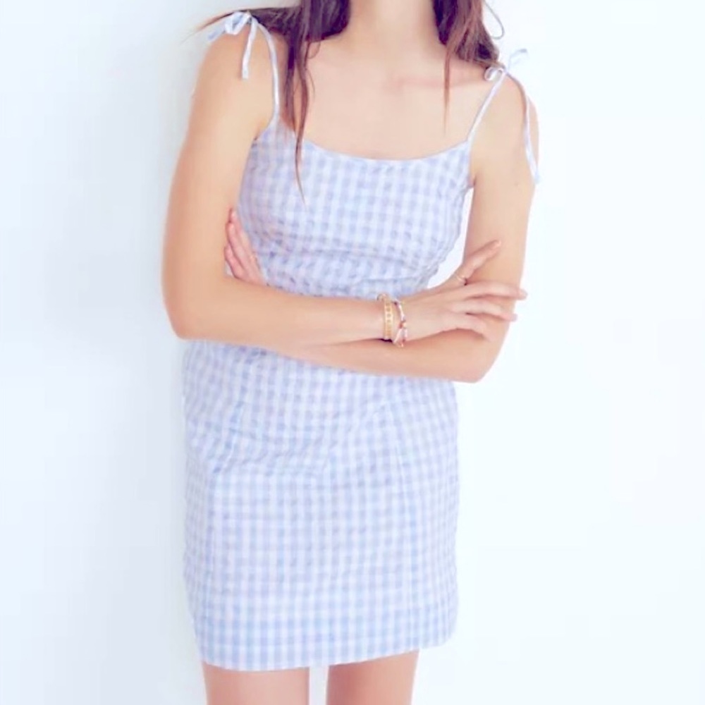 Madewell - Blue and white gingham mini dress
